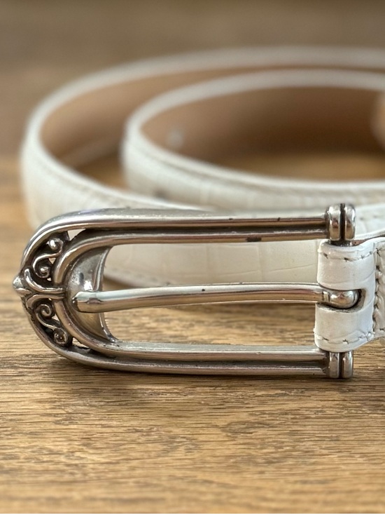 Brighton Accessories - BRIGHTON NEW 28 S White Croc Embossed 3/4” Belt